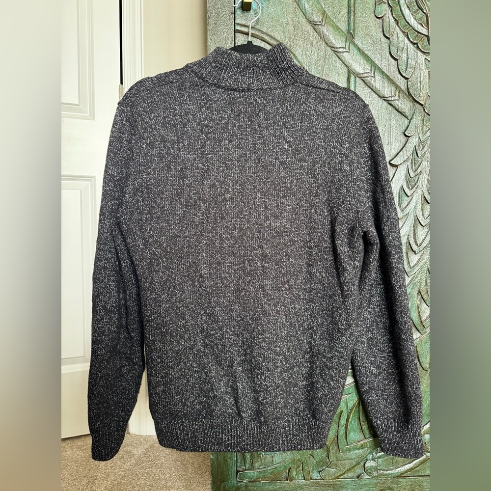 Chaps Men's Charcoal Zip-Up Sweater - Picture 2 of 4